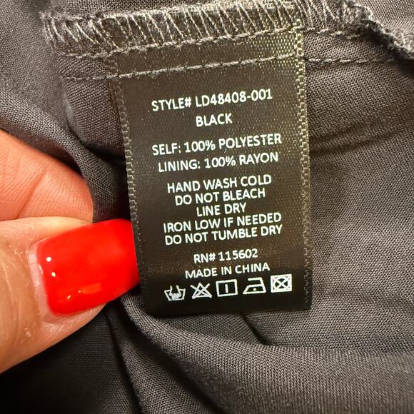 Women's All In Favor Black Sheer Short Sleeve Dress Size L NEW - Picture 4 of 11